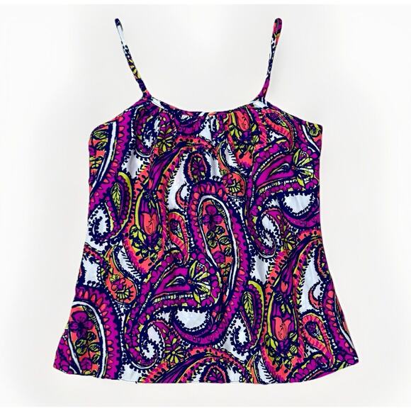 Alice & Trixie Sz S Silk Blouse Sleeveless Ruffles Colorful Paisley Size S - Picture 7 of 14